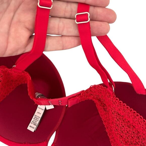Victoria’s Secret Dream Angels push up Red Lace detail underwire Bra size 34D - Picture 3 of 4